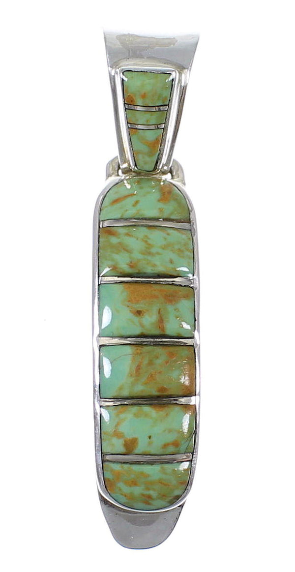 Turquoise Authentic Sterling Silver Southwestern Pendant QX78953